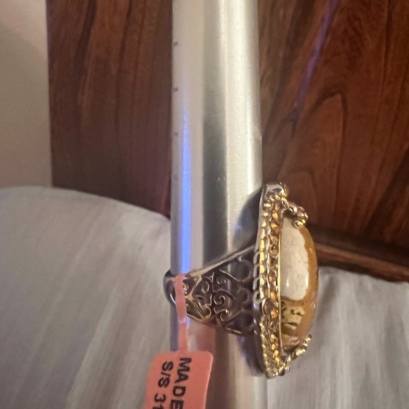 Shop LC Beautiful Jasper Stainless Steel Women’s Size 6.5 Ring, new with tag - Picture 5 of 10